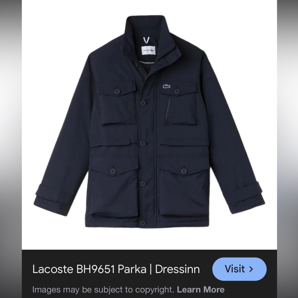 Lacoste Men's Navy Field Puffer Jacket